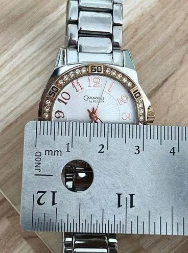 Caravelle by Bulova Ladies Watch Stainless Bracelet White Dial Date Window