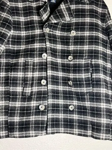 American Eagle  Jacket size Large Wool Blend Plaid Double Breasted Pea Coat