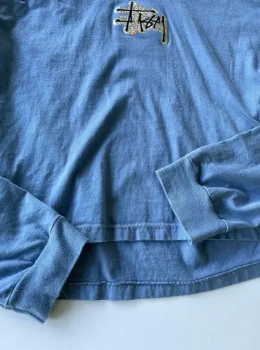 Stüssy Stussy Holographic Logo Hoodie Light Blue Size Large