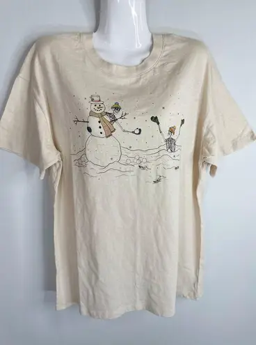 Aerie American eagle Skeleton Winter Goth Graphic Tan T-Shirt XS/S NWT