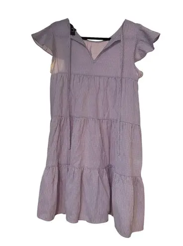 Lulu's Picnic Perfect Lavender Gingham Tiered Babydoll Dress