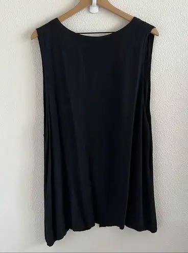 Cut Loose Black Lagenlook Single Button Lightweight Vest Longline Large