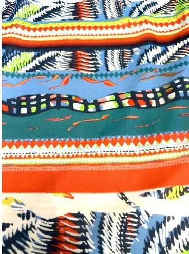 Ali Miles Sheer Colorful Hi Low Tunic Tank Top Lace Neck Line Cotton Nylon Sz S