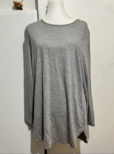 Joan Vass rib knit sweater grey heathered :Box001: