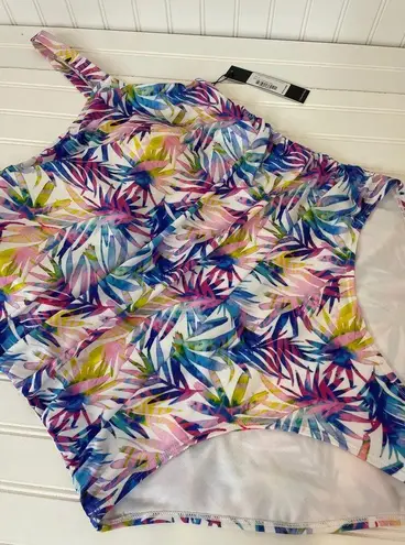 Catherine Malandrino NWT Womens Leaves Ruched 1-PC Swimsuit Plus Size 2X