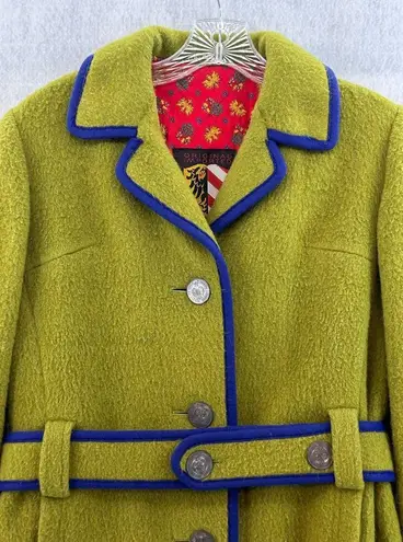 Loden Coat Original Imported Size 6 Coat Belted Button Up West Germany Green Vtg