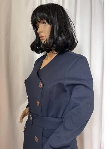 Vintage OOAK Navy coat dress double