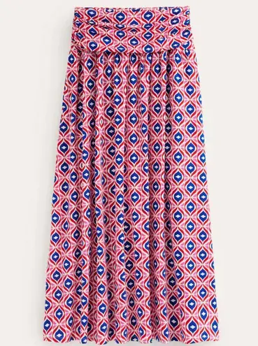 BODEN Rosaline Jersey Skirt Rubicondo, Diamond Wave, Size 4L Blue