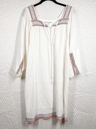 Apiece Apart White Muslin Cotton Nueva Embroidered Dress