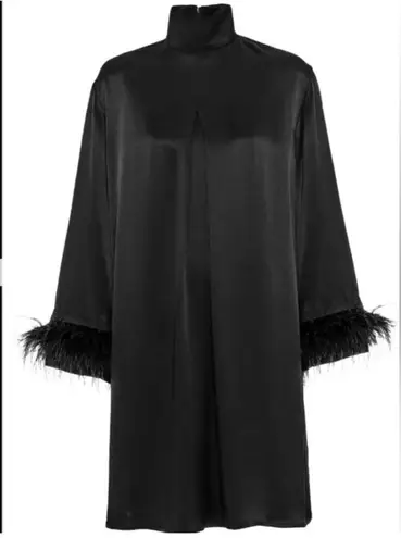 Sleeper Mini Dress or Tunic With Detachable Feathers in NWT Black Size XS Generous Fit