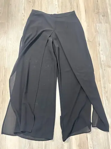 Metaphor Black Layered Chiffon Overlay Pants