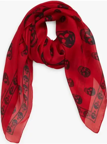 Alexander McQueen Red Skull Scarf
