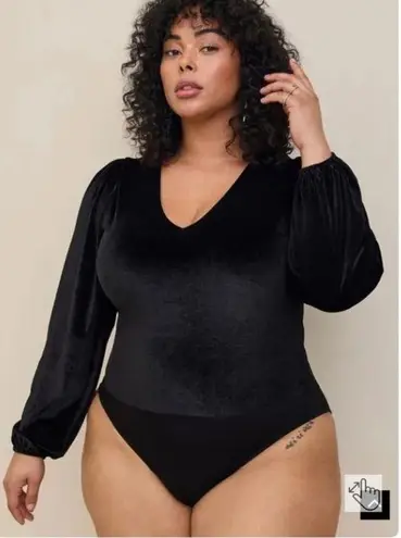 Torrid Black Velvet Bodysuit 