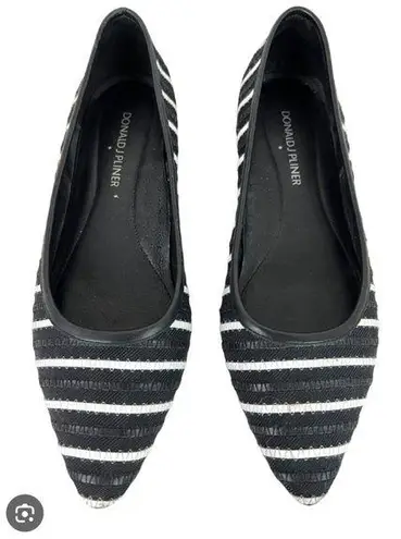 Donald J Pliner Adore Stripe Womens Flats Black Size 8.5
