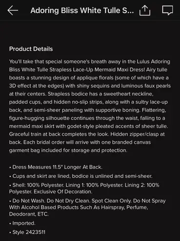 Lulus Adoring bliss White tulle strapless lace-Up mermaid maxi dress - - Image 6