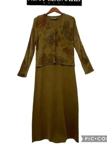 Nina Leonard vintage 80’s built in blazer wool blend knit dress L