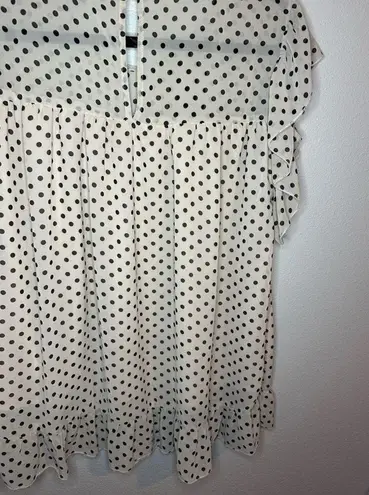 Suzanne Betro Women’s Large Pink and Black Polka Dot Short Sleeve Blouse
