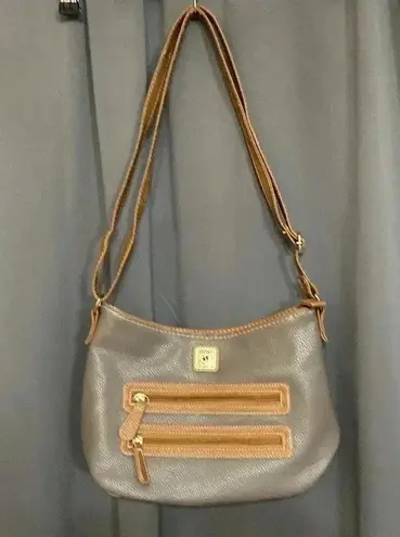 STONE & CO TAUPE BROWN LEATHER BLEND PURSE ADJUSTABLE STRAP MULTI POCKETS CLEAN Tan