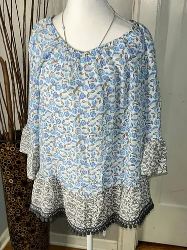 Zac and Rachel Blue and White Relaxed Tunic