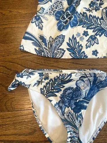 Ralph Lauren Blue Floral Y2k Tankini Set Size 8 1141