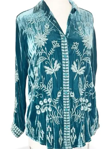 Johnny Was embroidered GEORGINA VELVET SHIRT/JACKET NWT