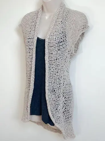 Future Paradise crochet knit open cap sleeve long cardigan coverup top b… Size M