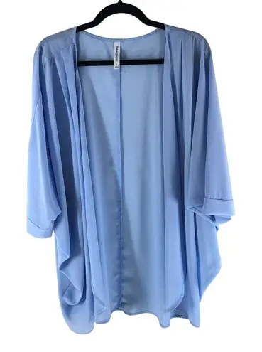 Zenana Outfitters Light Blue Open Front Kimono Cardigan Dolman Sleeve XL