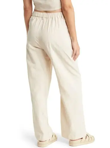 Elodie Straight Leg Linen Pants In light Taupe wide leg summer flowy