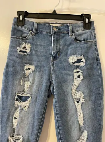 PacSun  Light Wash Mid Rise Distressed Destroyed Ankle Jeans, Size 25