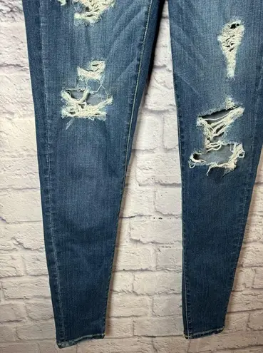 American Eagle  distressed Curvy Super High Rise Jeggings dark wash size 4