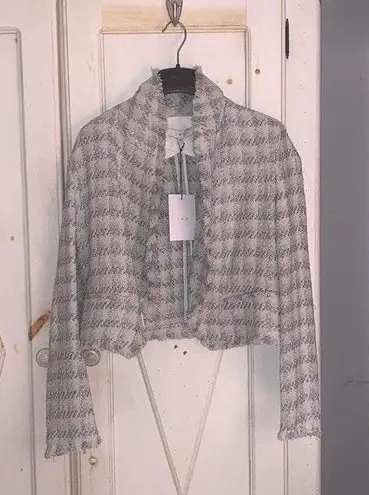 IRO Cropped Silver Tweed Suit Jacket (NEW)