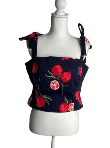 Modcloth NWT  x Collectif Peace, Love, and Pomegranates Navy Blue Tank Top size 6