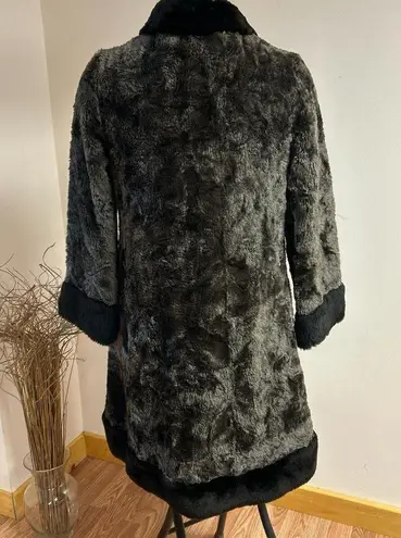 Vintage 60/70 Sears Fashions Faux Fur Coat Brown Black Teddy Bear Fluffy
