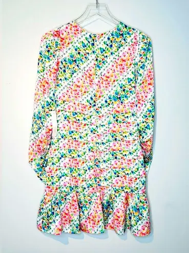 Never Fully Dressed Floral Satin Chiffon Pleated Midi White Dress Size 2 NWT