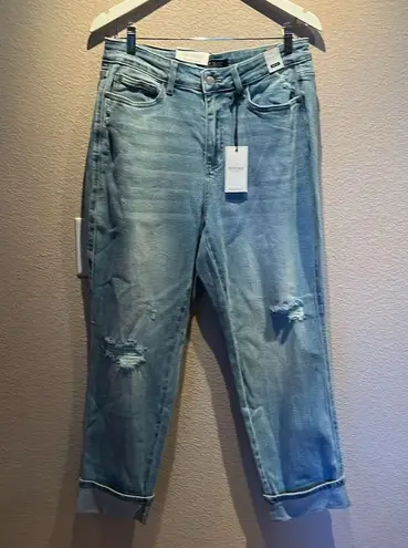 New Mid Rise Star Pocket Boyfriend Judy Blue Jeans 14W NWT