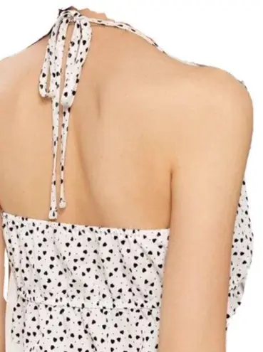 Halter Top Polka Dot Hearts White Size M