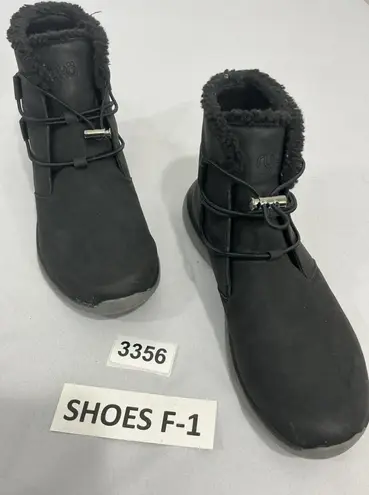 Ryka Womans Evie Exotic Memory Foam 9.5 W Black Lace Up Flat Ankle Boots