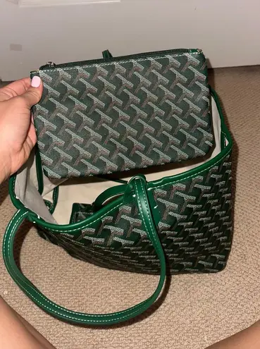 Green Leather tote bag