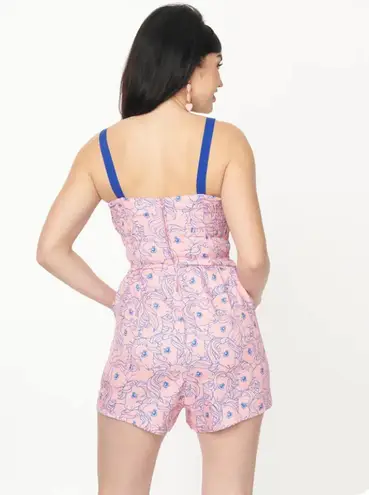 Unique Vintage My Little Pony Pink/Blue Pony Print Rae Romper NWT SMALL