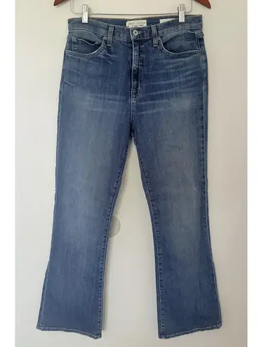 Nili Lotan Boot Cut Jean Classic Wash Cotton Blend USA Light Distressed Sz 30 Blue