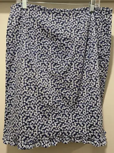 Studio Blue VTG Vintage Floral Print Casual Above Knee Skirt With Ruffle At Hem