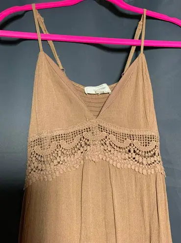 No Comment Brown Graphic Dress