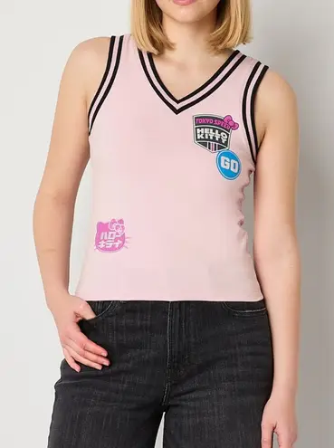 Hello Kitty Toyko Speed Size XL Juniors V Neck Sleeveless Tank Top Black