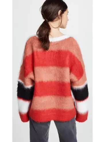 Cinq à Sept Cinq a Sept Damiana oversized mohair mixed stripe pullover sweater size S small