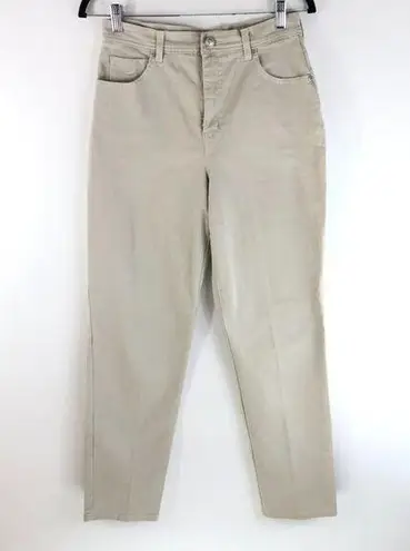 Gloria Vanderbilt Womens Jeans High Rise Tapered Stretch Beige 8