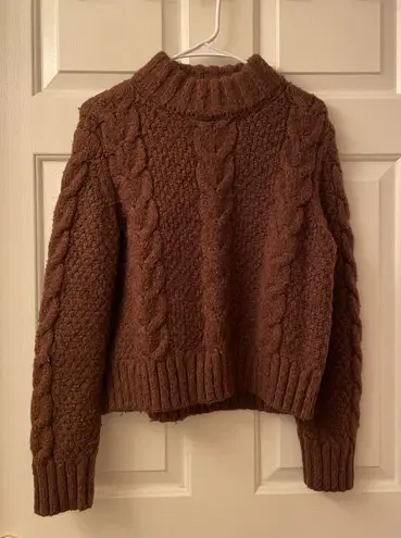 American Eagle brown mock neck sweater