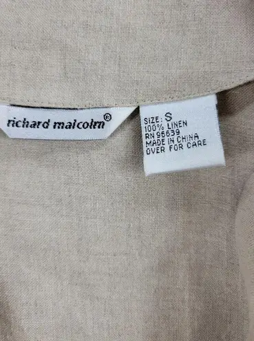 Richard Malcolm Womens Bomber Jacket Size S Cream Linen Zip Up Utility Cargo