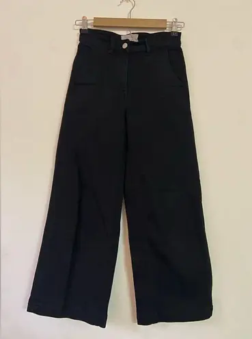 Everlane  The Utility Wide-Leg Black Cotton Pant Size 00