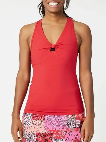 EleVen by Venus Williams Red Tie Front Fitted Tank Top Size M