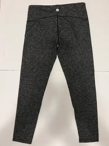 Tuff Athletics Leggings Womens Large Running Zip Pocket Black Gray Yoga Pants